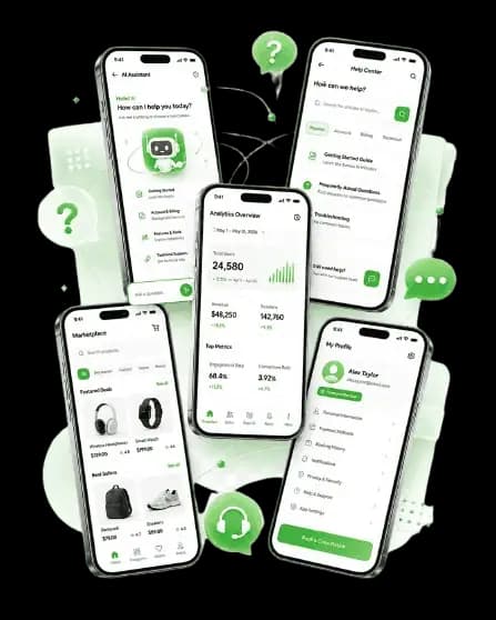 Mobile app interface mockups