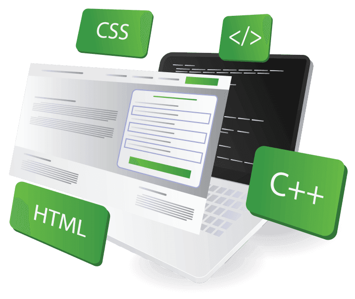 Website design and development illustration